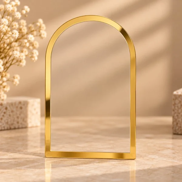 7×5 cm Gold ve Gümüş Çerçeveli Şeffaf Pencere Pleksi – Dekoratif Pleksi Magnet