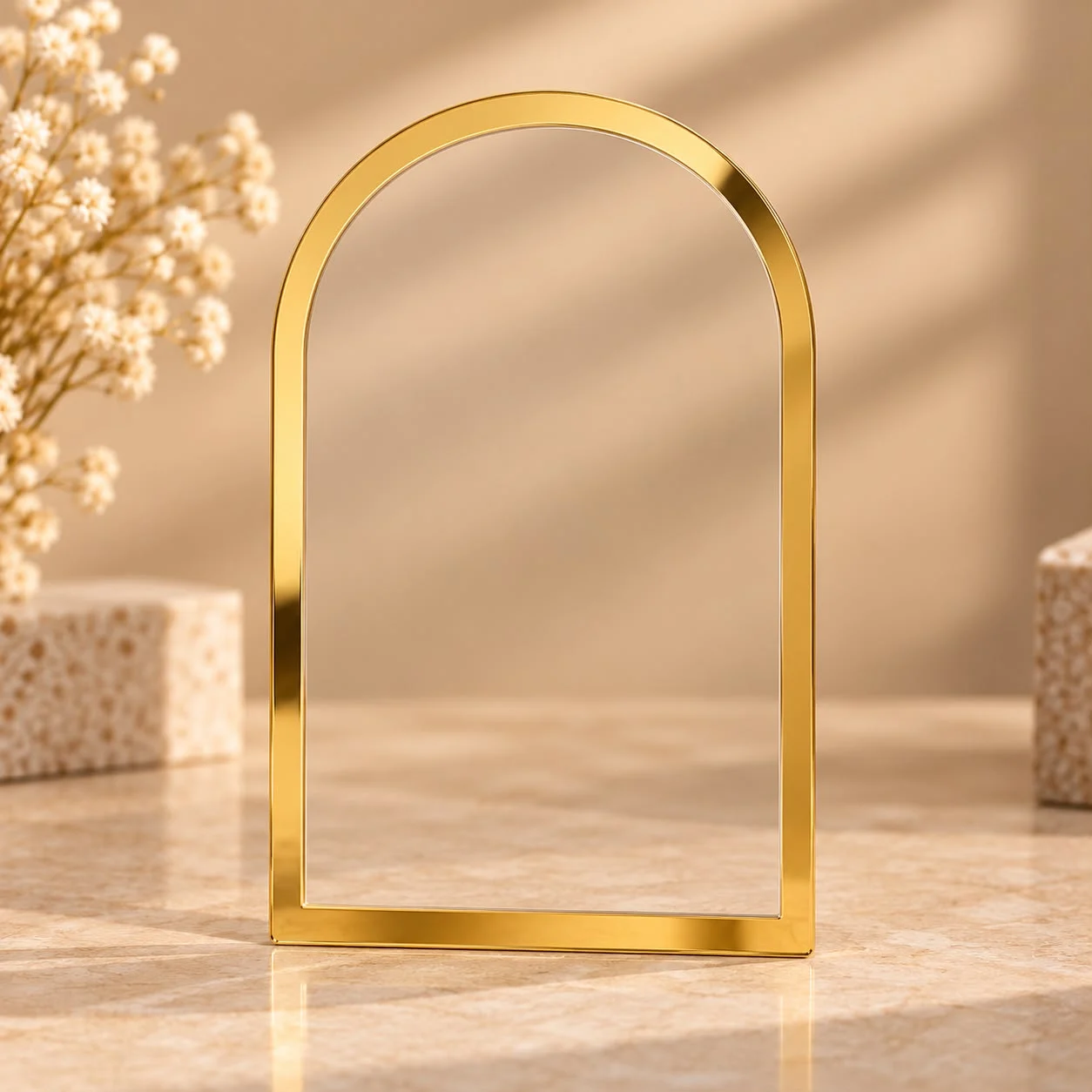 7×5 cm Gold ve Gümüş Çerçeveli Şeffaf Pencere Pleksi – Dekoratif Pleksi Magnet